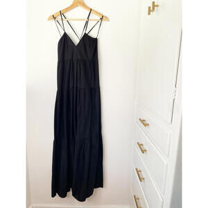 Bucket List Black Maxi Dress with Strappy Details